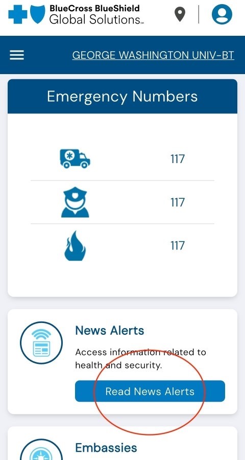 BCBS Global Solutions app News Alerts screenshot